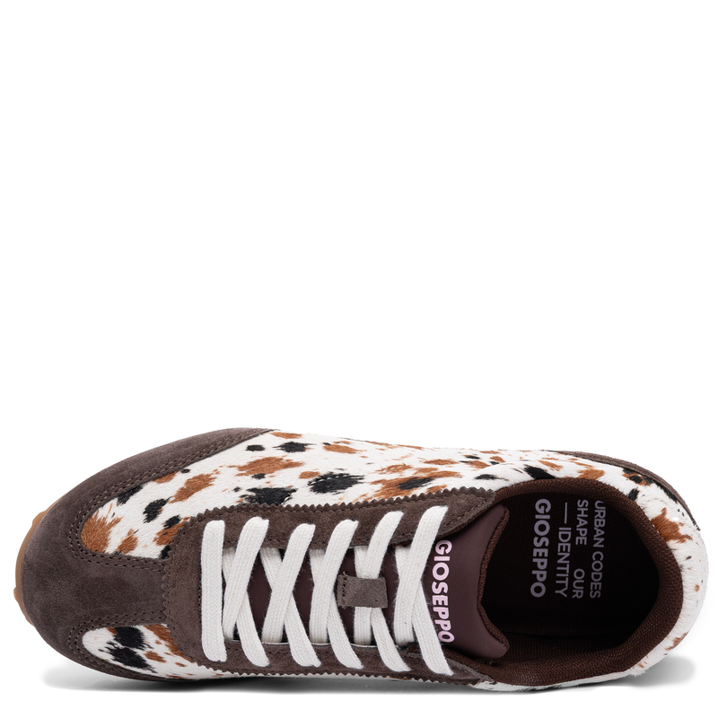 Gioseppo Skórzane Z Sierścią We Wzór Krowy Sneakersy Płaskie Wielokolorowy 80219-VACA