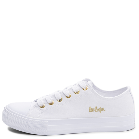 Lee Cooper Women's White Sneakers With Gold Logo LCW-26-02-4056L