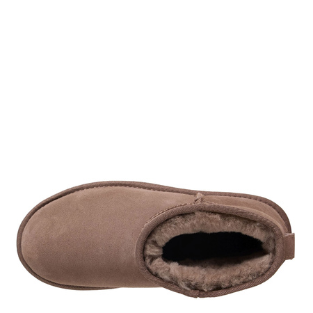 EMU Australia Skórzane Botki Śniegowce Na Platformie Stinger Micro Flatform W13296 MUSHROOM