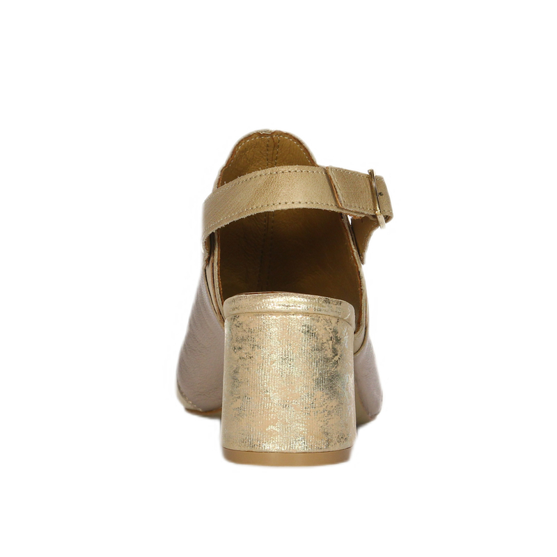 Maciejka Women's Leather Heeled Gold Sandals