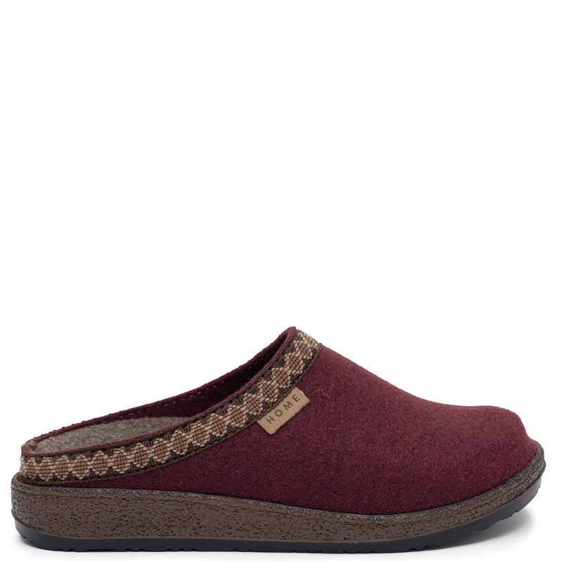 Inblu Warm Felt Home Slippers Slip On Burgundy NL000012-ŚLIWKA