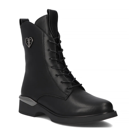 Filippo Leather Lace-Up Ankle Boots Insulated Black DBT7199-25-BK