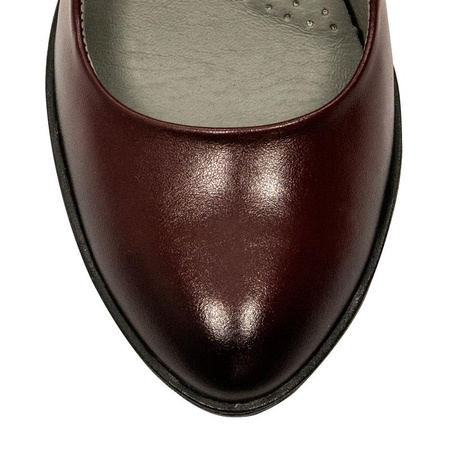 Maciejka Leather Platform Pumps Burgundy 02629-23-00-1