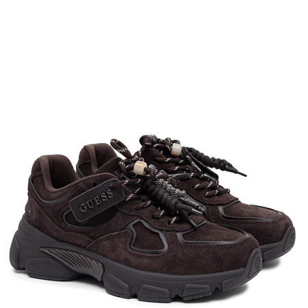 Guess Suede Women's Chunky Platform Sneakers Dark Brown FLFIRR-SUE12-BR