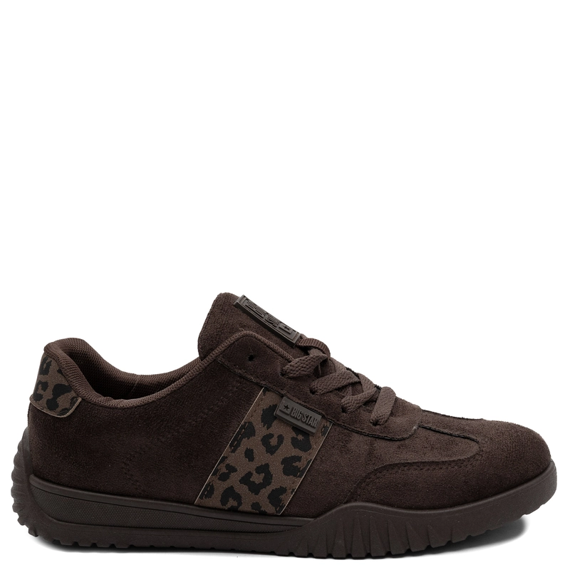 Big Star Suede Fabric Sneakers With Animal Print Brown TT274265-BROWN