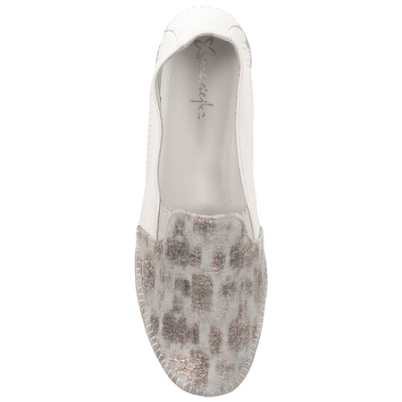 Maciejka 5814A-13/00-1 White&Silver Leather Low Shoes