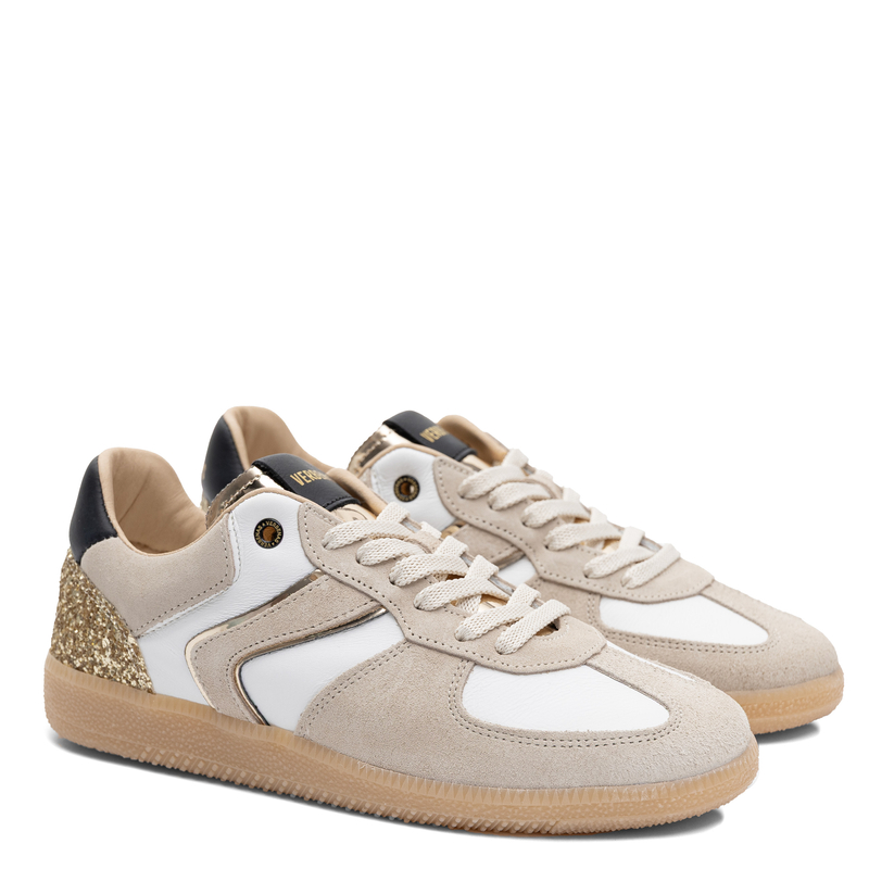 Verbenas Zamszowe Sneakersy Damskie Biało Beżowe 9801761044BLA