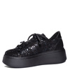 Maciejka Leather Platform Black Sneakers With Jewel Sharm 6191W-02/00-8