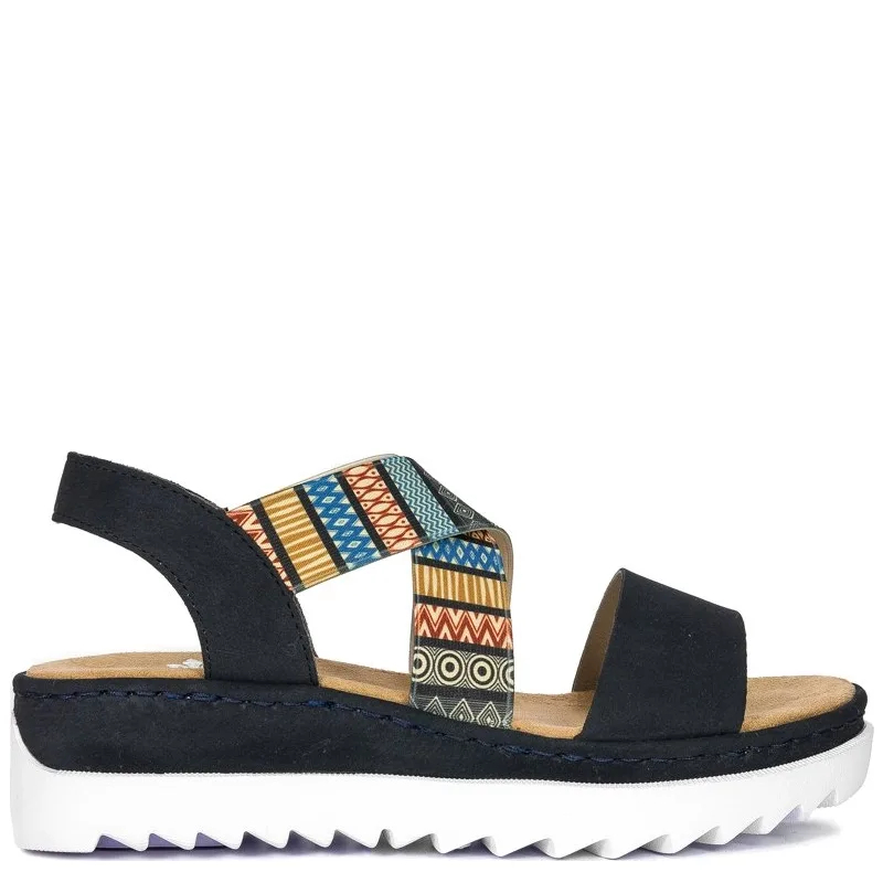 Rieker V44G8-14 Pazifik/Multiprint Navy Sandals