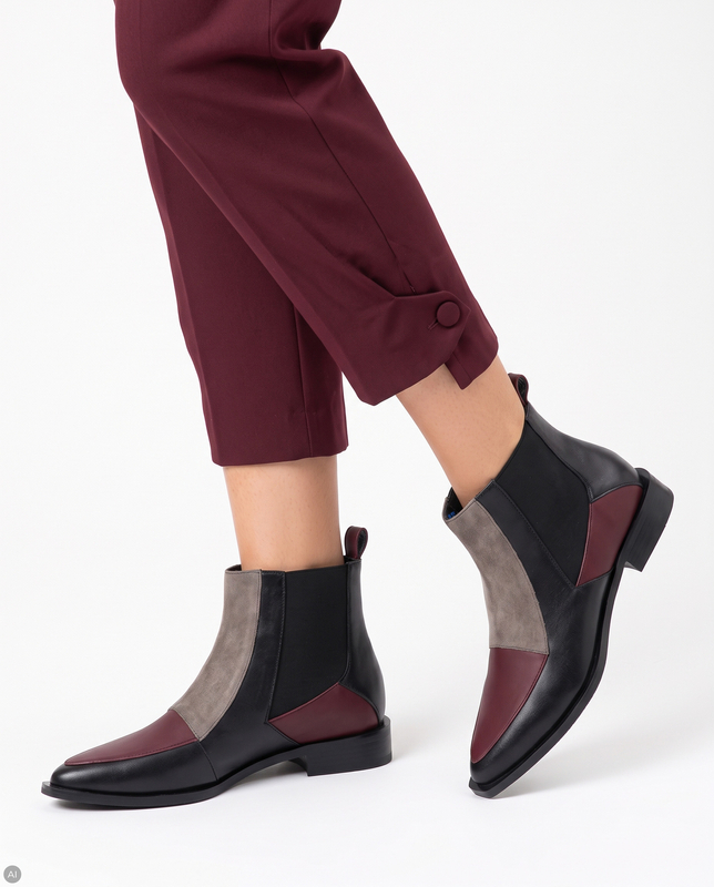 Maciejka Women's Leather Ankle Boots with Zipper Multicolor K7833-01/00-7