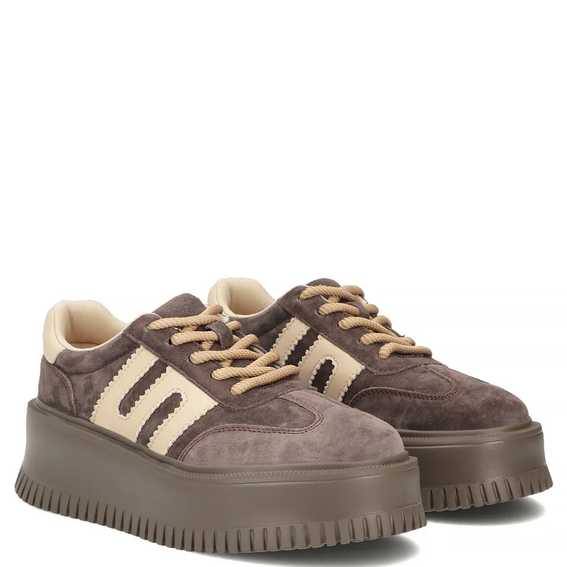 Filippo Zamszowe Sneakersy Damskie Na Platformie Brązowe DP7111-26-D-BR