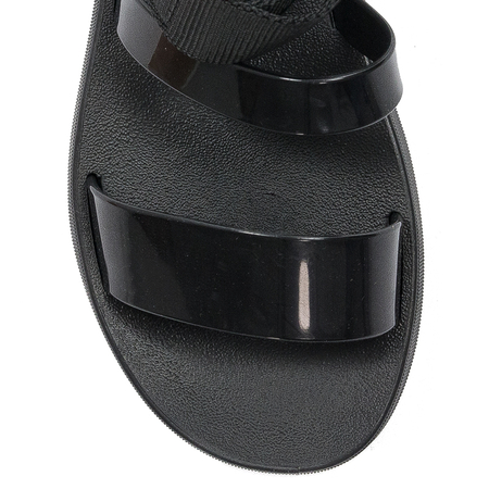 Zaxy Sandały damskie na rzepy Mood Sand Flatform Ad Black Czarne