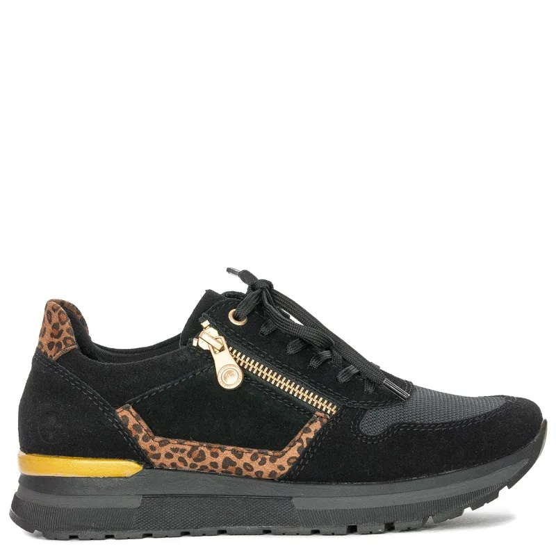 Rieker N7809-00 Schwarz/Black/Leo-Nuss Sneaker