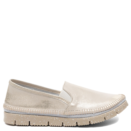Maciejka Leather Slip-On Platform Loafers Metallic Gold 03512-25/00-0
