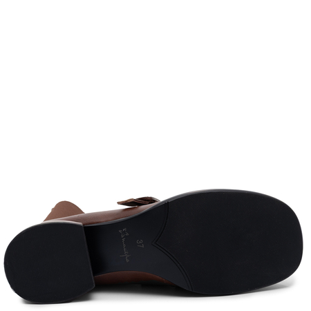 Maciejka Leather Slip-On Boots with Sock-Style Upper, Brown K7766-29/00-7