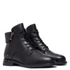 Sokolski Leather Lace-Up Ankle Boots Warm Lined Black HW-Z25-125-BLK