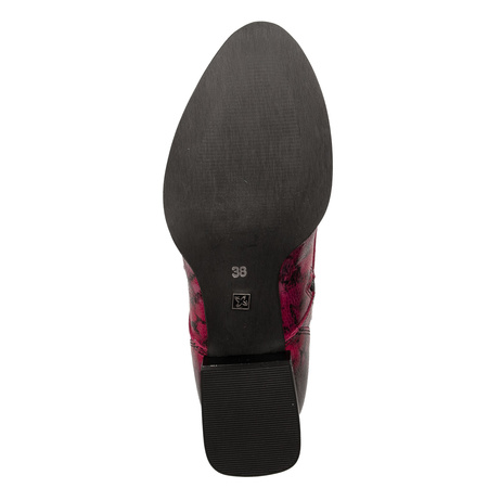 Maciejka Trzewiki Skórzane Botki Sznurowane Różowy 06391-23/00-1