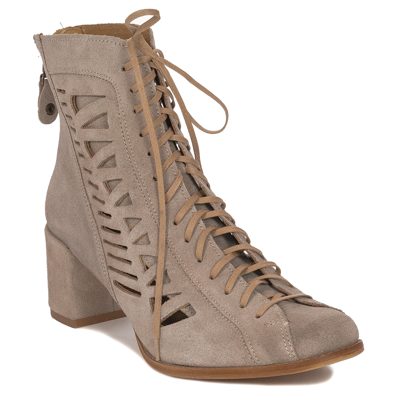Maciejka Beige Women's Lace-Up Boots