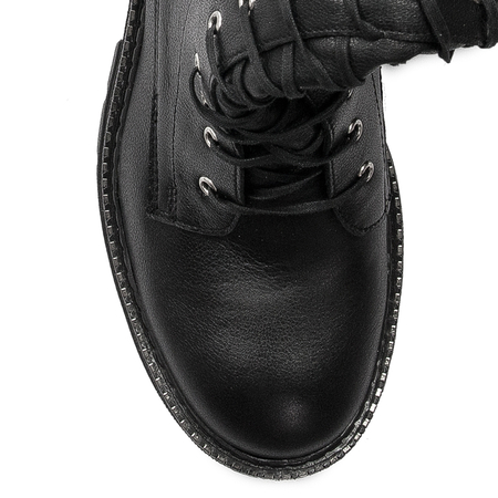 Maciejka Black Women's Lace-Up Boots