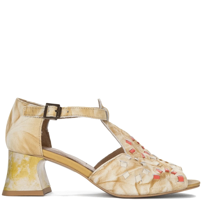 Maciejka Yellow Leather Sandals