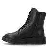 Rieker Leather Lace-Up Ankle Boots Platform Side-Zip Black 70408-00-BLACK