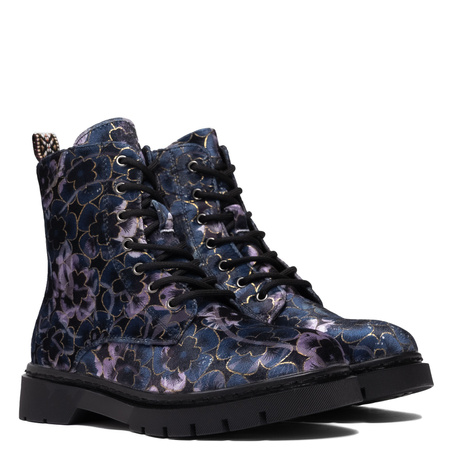 Artiker Sznurowane Kwiatowe Trzewiki Damskie Z Zamkiem Wielokolorowe 57C1052