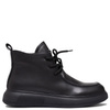 Sokolski Leather Platform Ankle Boots Side-Zip Black HW-Z25-25-BLK