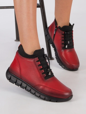 T.Sokolski Women's Red Leather Boots