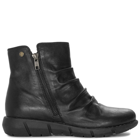 Maciejka Leather Zip Ankle Boots Flat Black P7232-01/00-7