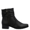 Rieker Ruched Ankle Boots Block Heel Black 78656-00-BLACK