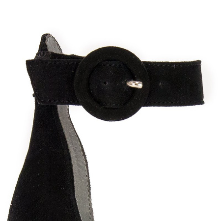 Maciejka Sandały damskie na obcasie Różowe