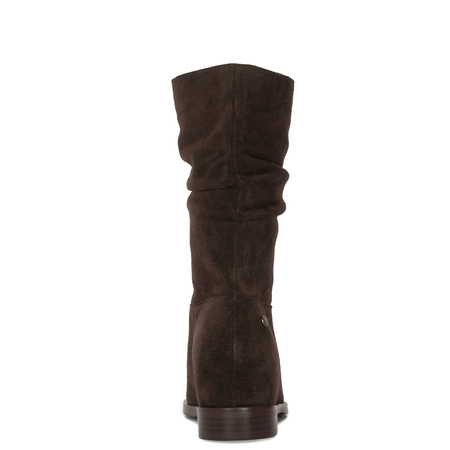 Maciejka Suede Leather Hidden Wedge Ankle Boots Slouchy Shaft Brown K7211-02/00-8