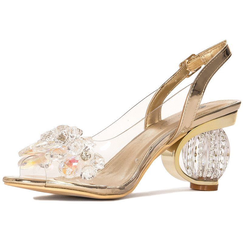 Sca'viola Women's sandals on a high heel Gold