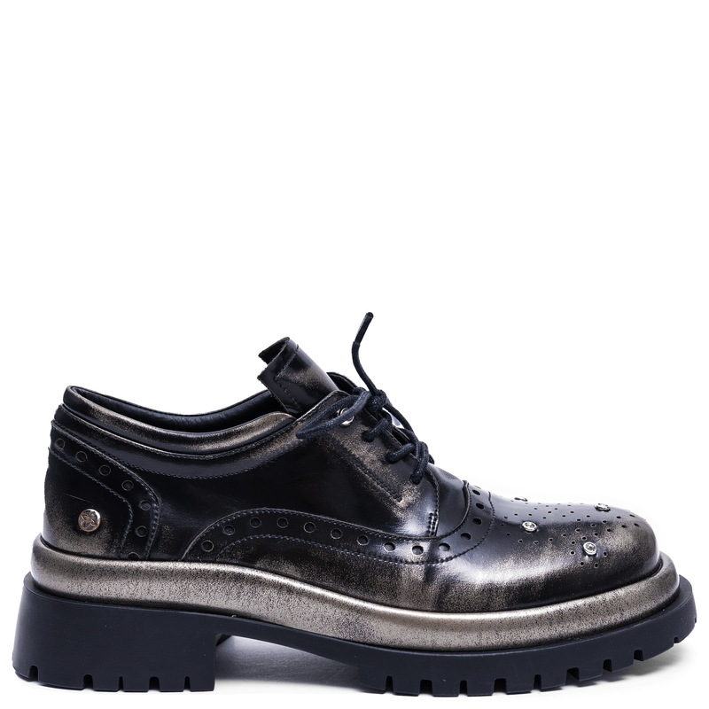 Maciejka Women's Leather Lace-Up Shoes Black K7725-01/00-1