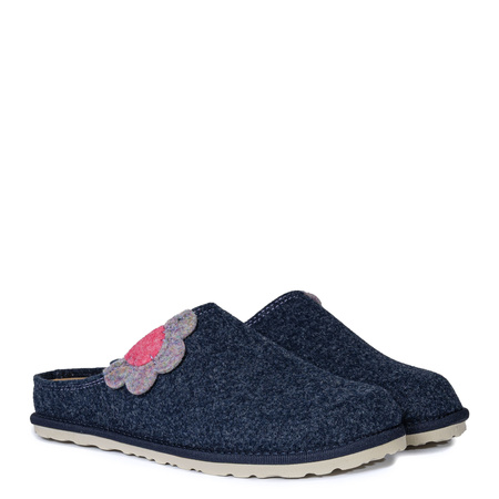 Inblu Felt Women's Slippers With Leather Insole Blue-Grey CS000043-AVIO