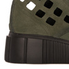Maciejka Women's boots leather suede openwork green