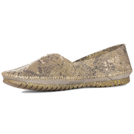 Maciejka Women's Leather Half-Shoes Beige Gold