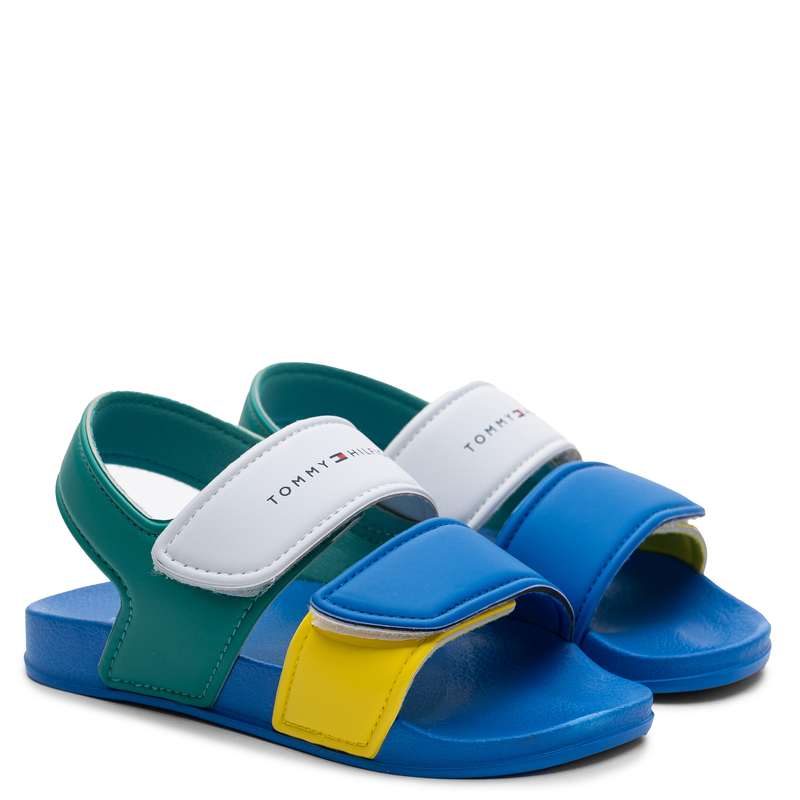 Tommy Hilfiger Dziecięce Sportowe Sandały Na Rzepy Wielokolorowe T1X2-33913-MULTI