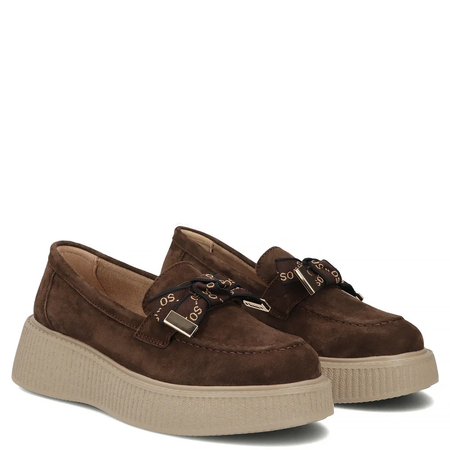 Filippo Suede Platform Penny Loafers Chocolate Brown DP8293-26-D-BR