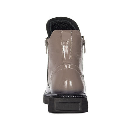 Venezia Women's Beige patent leather boots