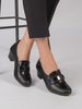 Maciejka Pumps Leather Block-Heel Loafers Patent Black 06285-01/00-7