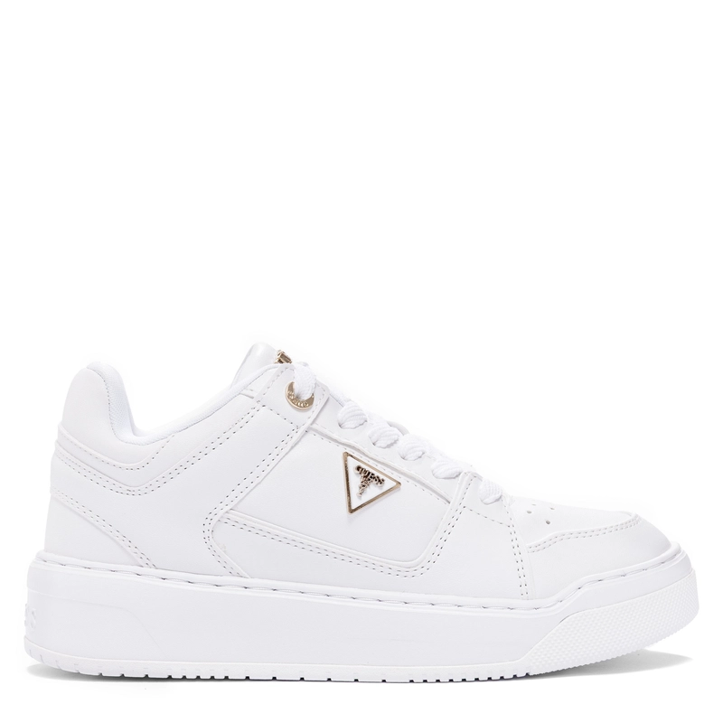 Guess Damskie Sneakersy Na Platformie Złote Detale Białe FLTDELELE12-WHITE