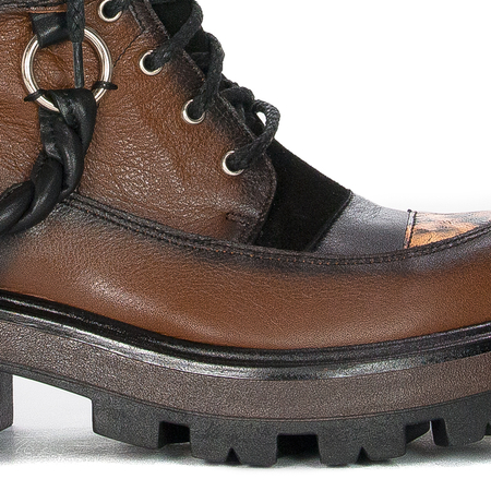 Maciejka Black + Ginger Women's Lace-Up Boots