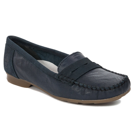 Rieker Women's moccasins leather pazifik navy blue