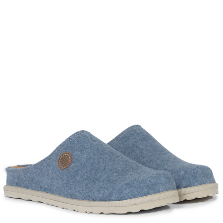 Inblu Felt Slip-On Slippers With Leather Insole Blue CS000047-BLUE