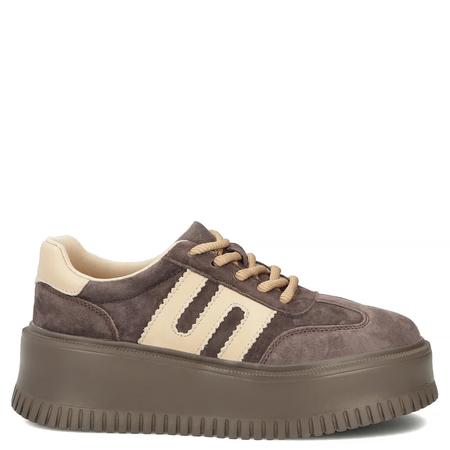Filippo Zamszowe Sneakersy Damskie Na Platformie Brązowe DP7111-26-D-BR