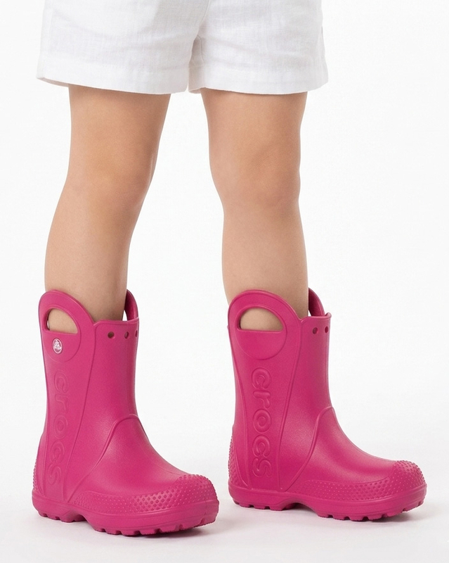 Crocs Children Rain Boots Candy Pink Handle Boot