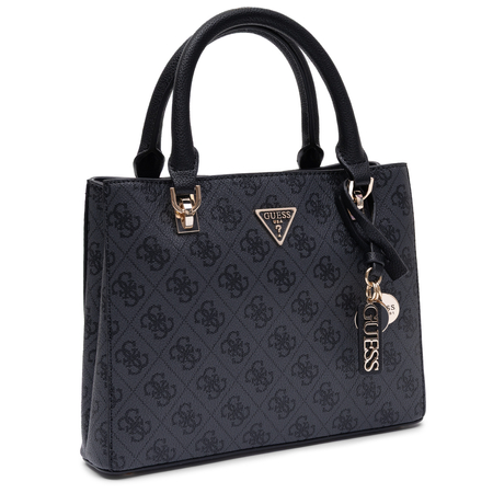 Guess Women's Quilted Monogram Handbag Elegant Satchel HWBG9672050-COAL