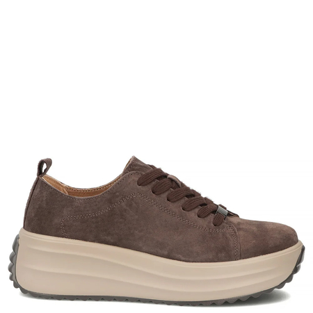 Filippo Brązowe Zamszowe Sneakersy Damskie Na Platformie DP8339/26 D BR