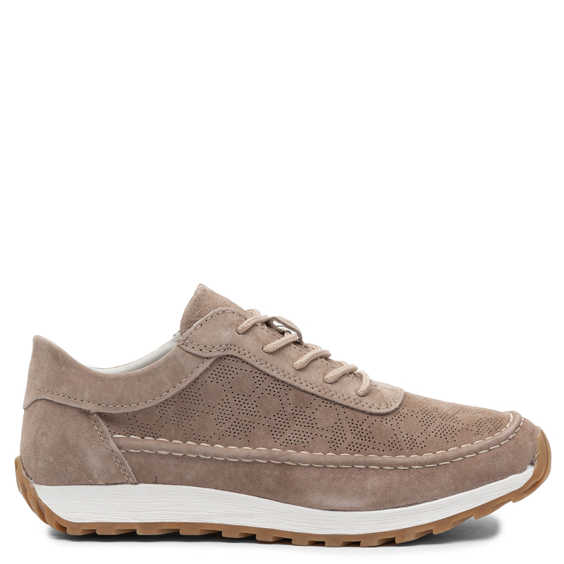 Sergio Leone Skórzane Ażurowe Sneakersy Sportowe Jasnobrązowe SP-001-JASNY-BRĄZ